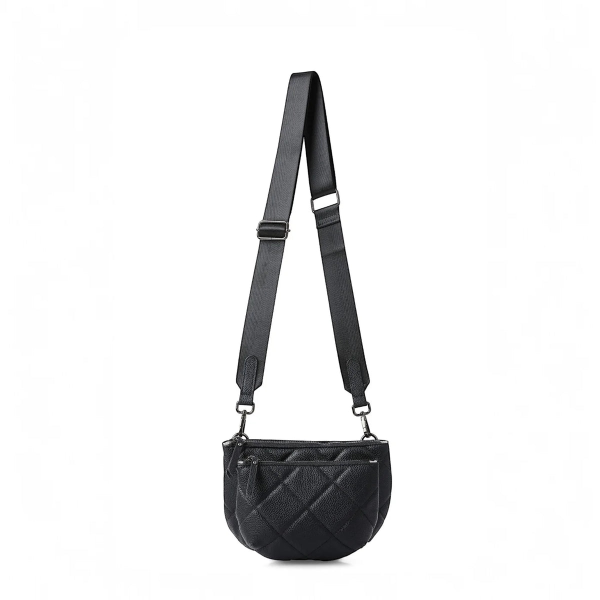 Vegan pebbled quilted leather Convertible Crossbody