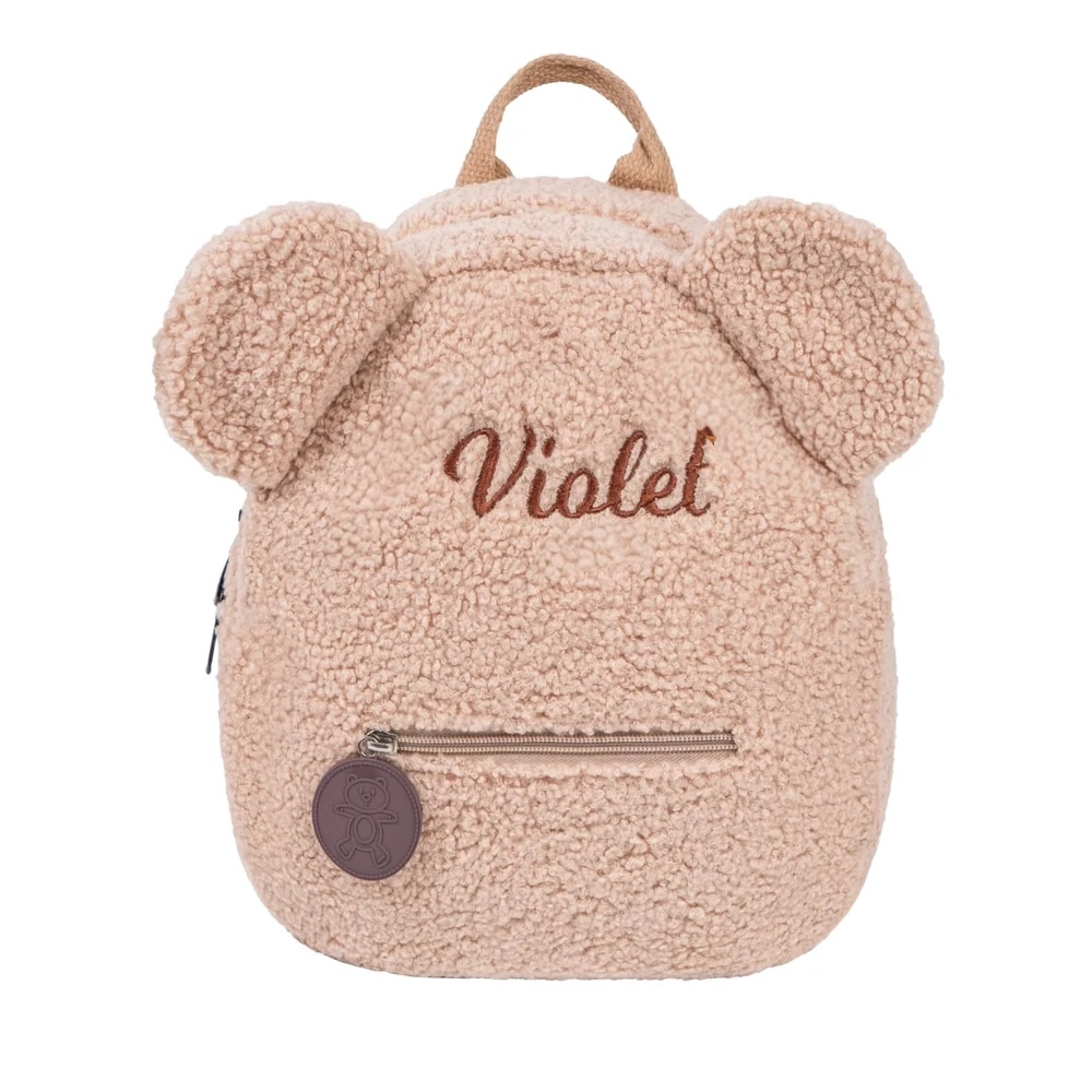 Personalized plush Backpack for Kids - brown