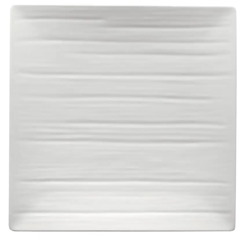 Assiette carrée en mélamine Gourmet Marble Blanc - Grande