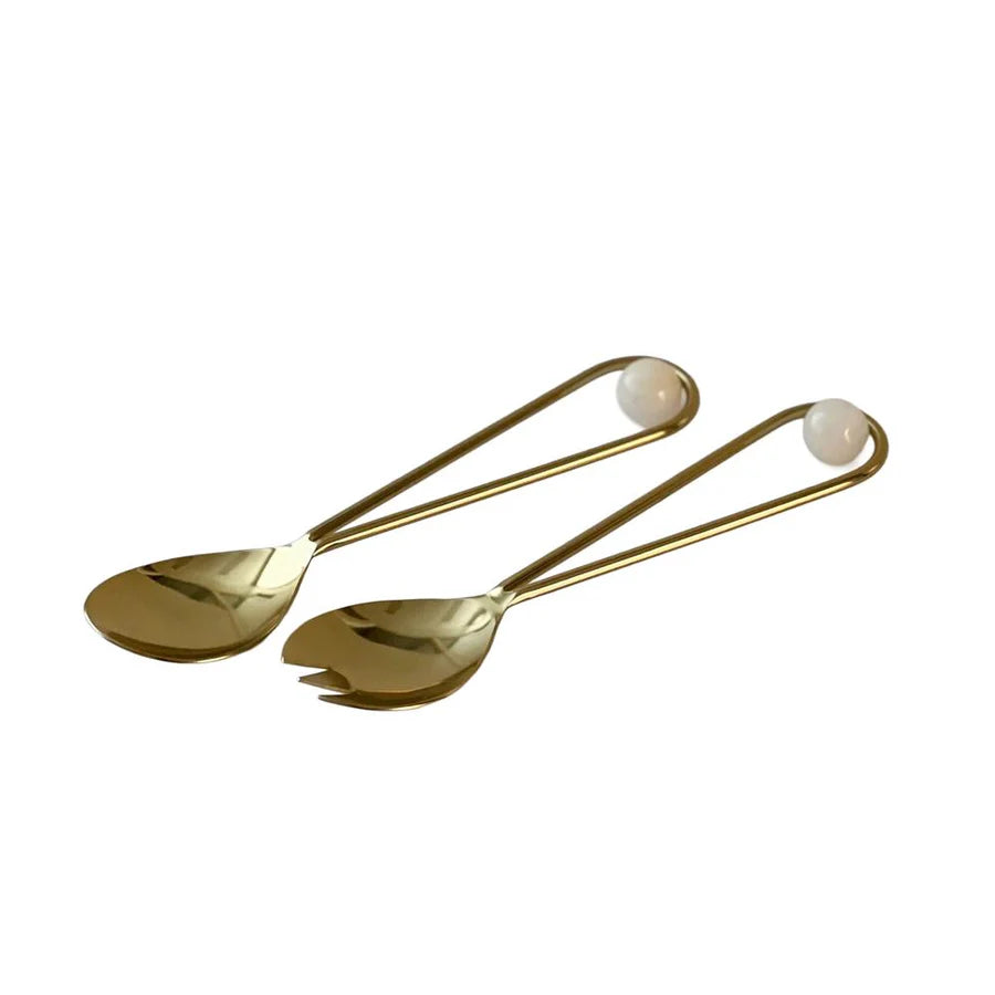 Gold Salad Servers With quarts Balls
