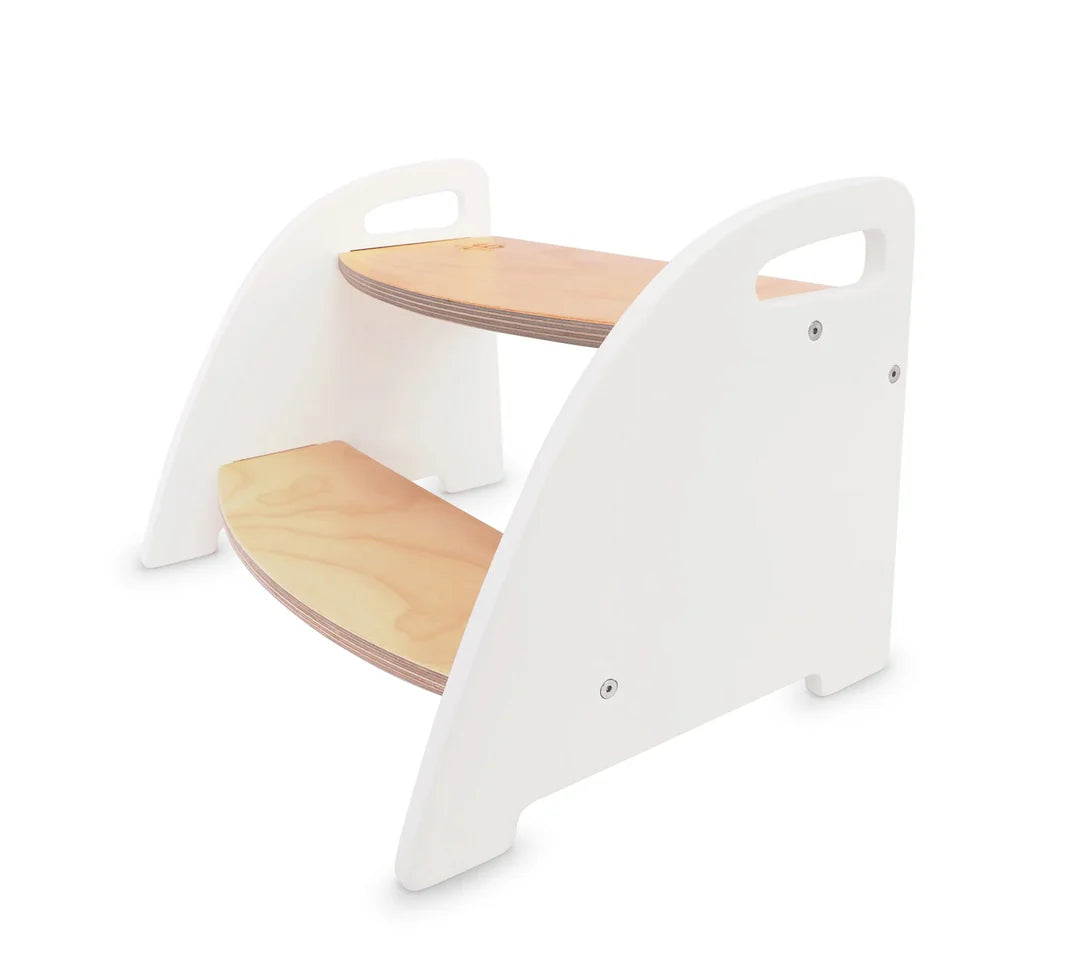 PERSONALIZED - Two Step Stool - wood and white