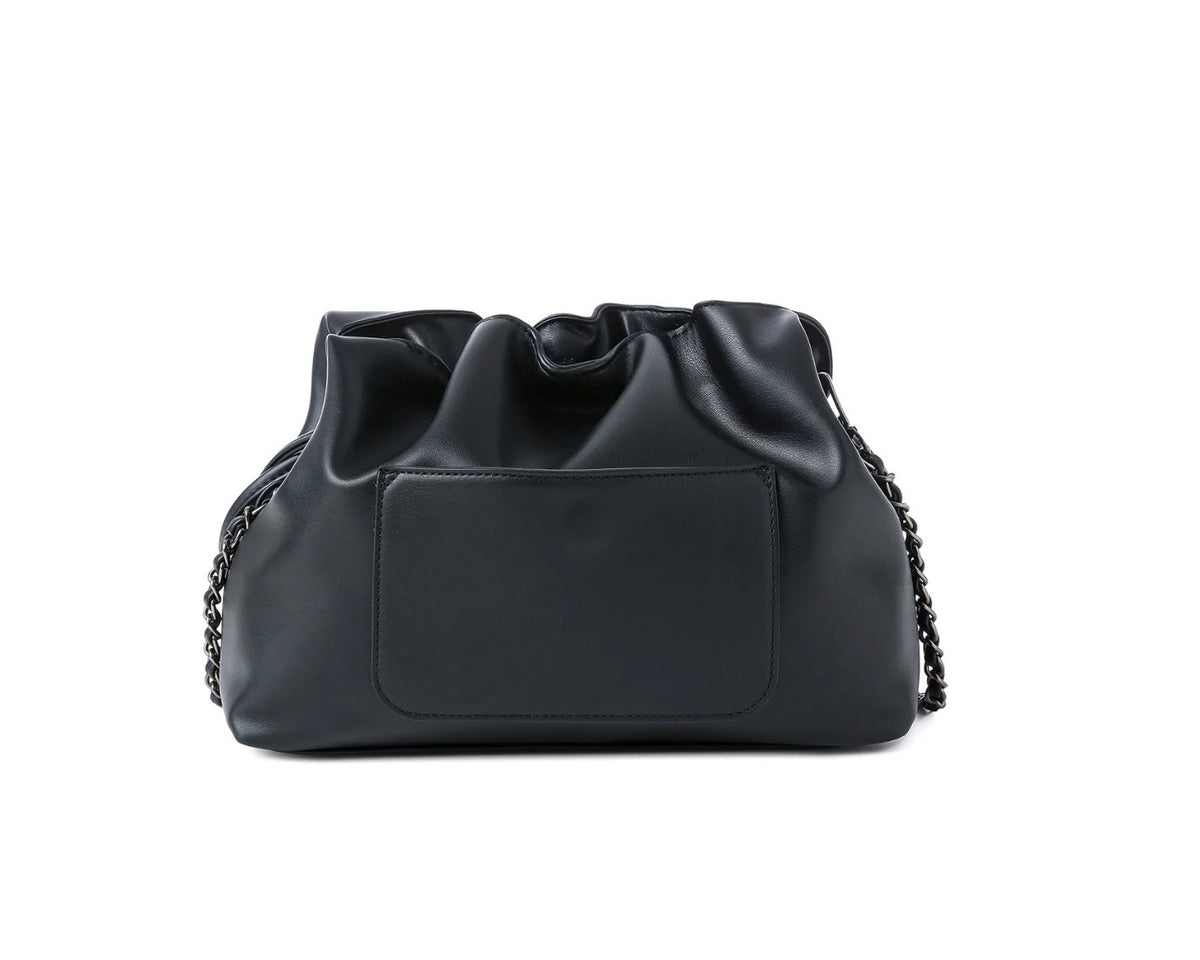 Sac bandoulière convertible en cuir végan - noir
