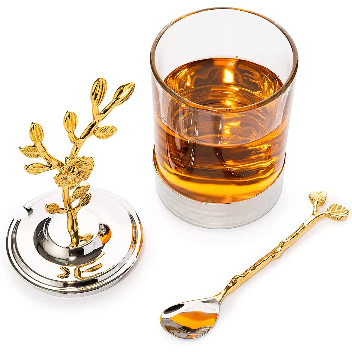 Pot de miel et de confiture Golden Flower Leaf