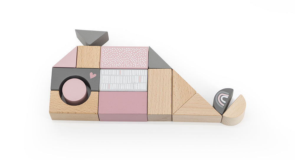 Cubes en bois – rose