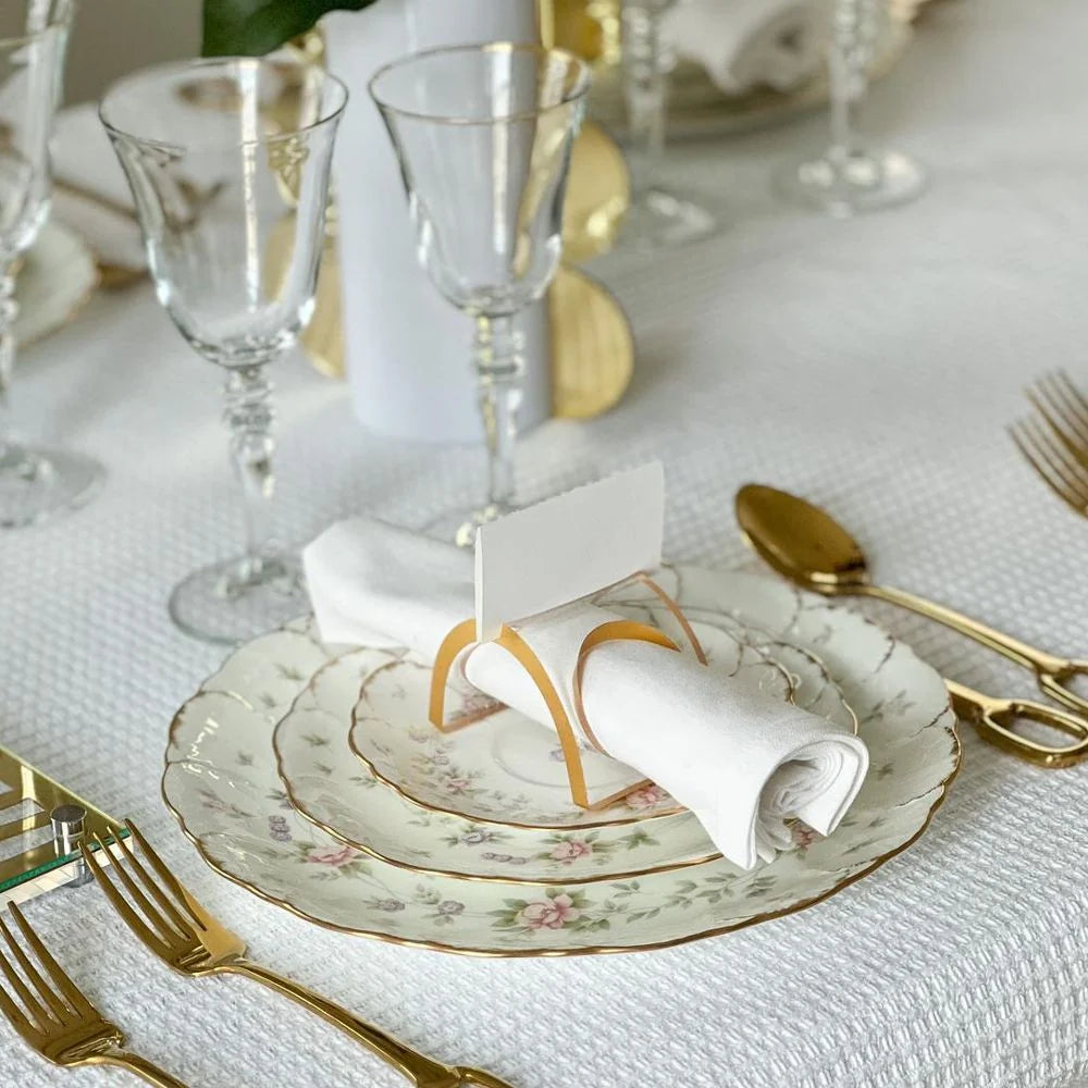 Set of 4 Napkin rings with place card slot