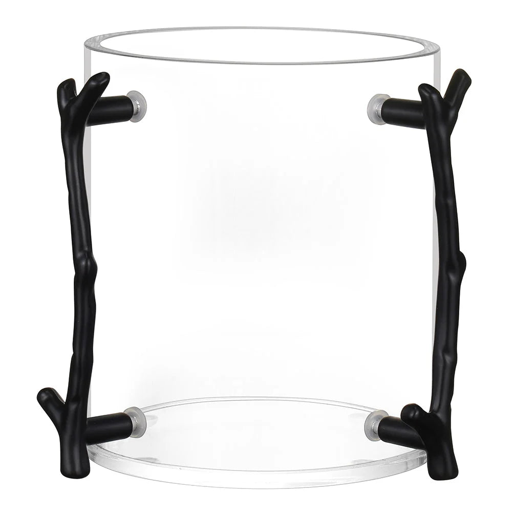 Lucite Wash Cup With black Branch Handle