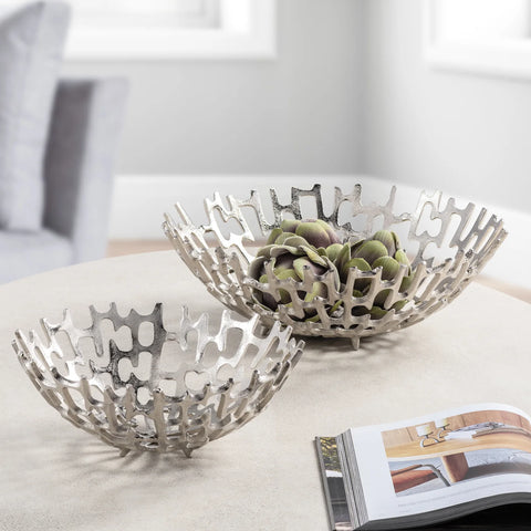 Bol décoratif en aluminium - Nickel