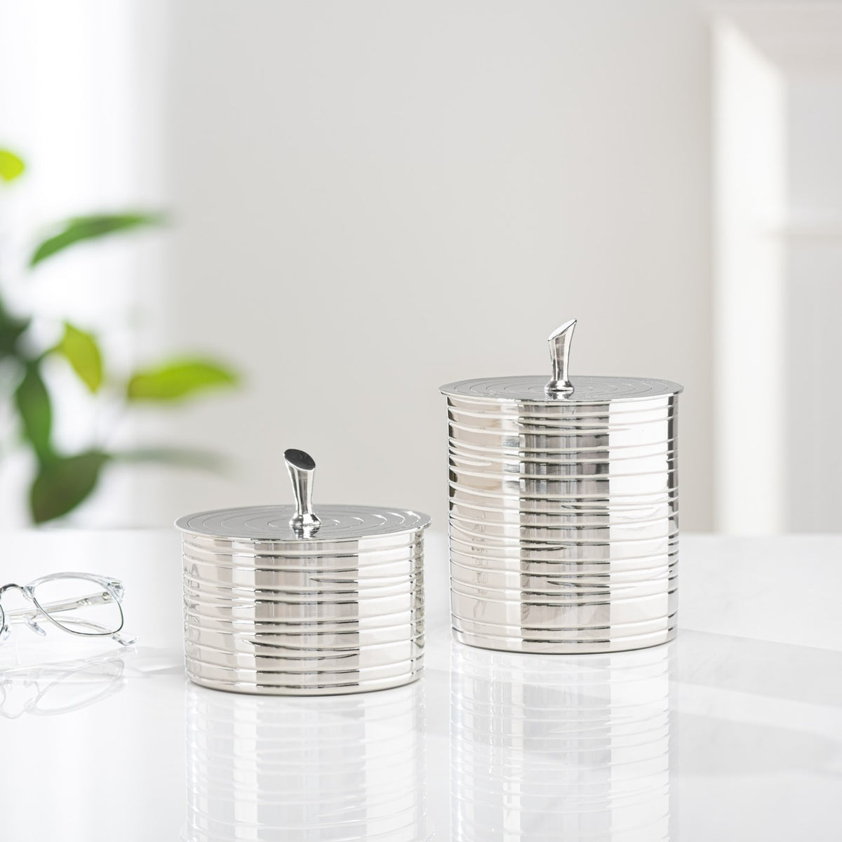 Large Nova Etched Line Metal Canister