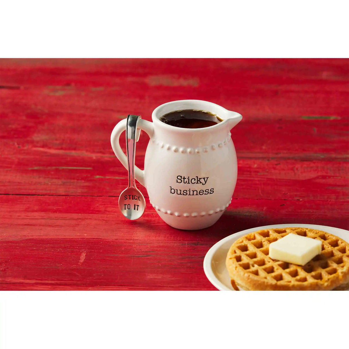Syrup Pitcher and Spoon Set