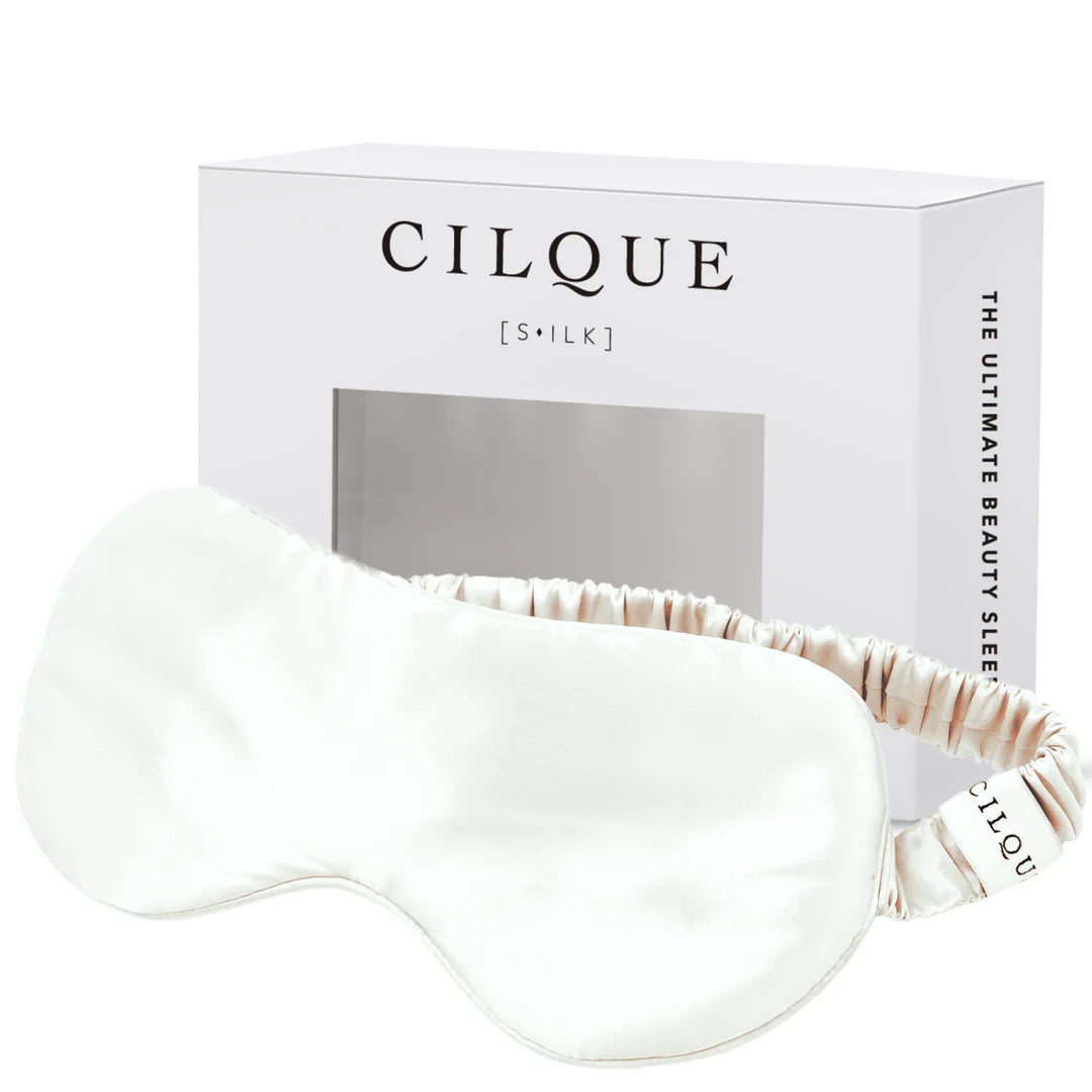 Masque de nuit en soie - Blanc