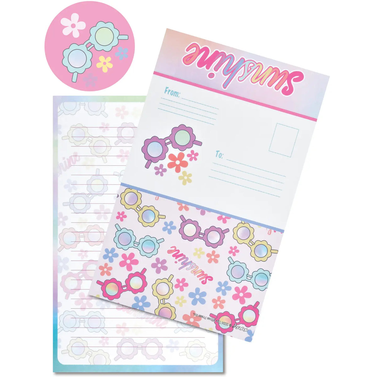 Cartes pliantes de lunettes de soleil de printemps
