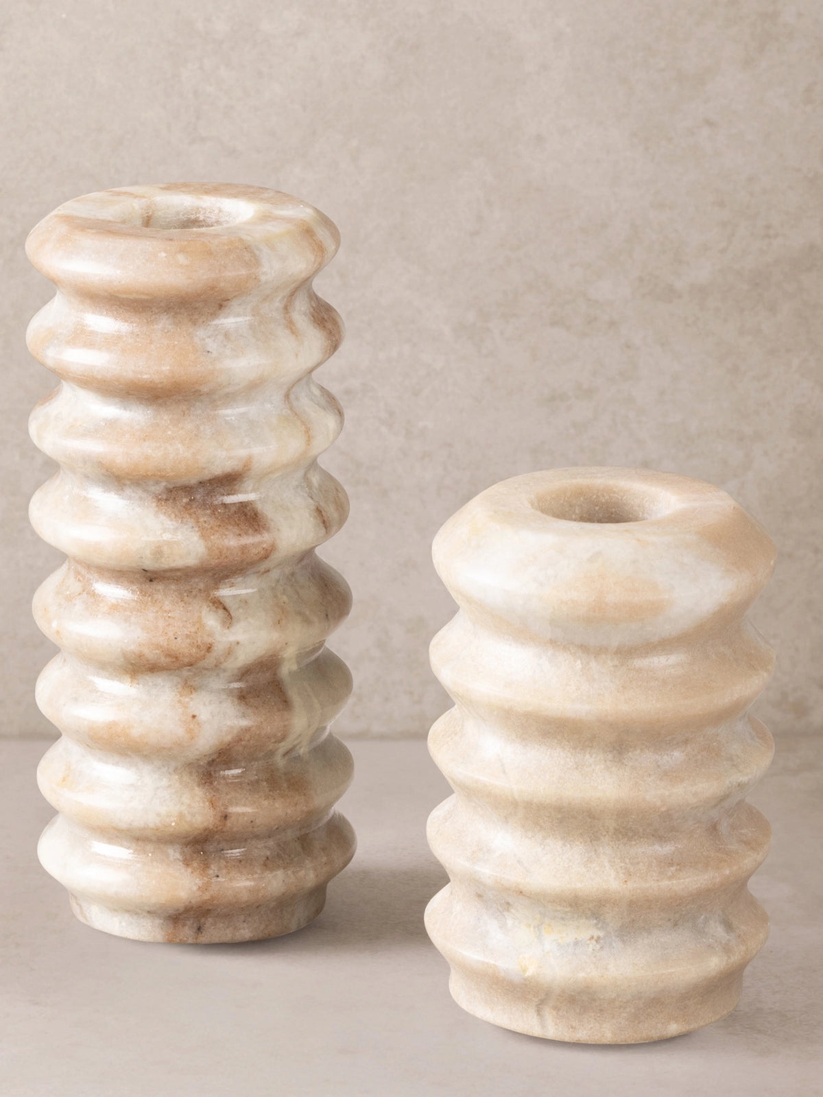 Marble Candle holders, set of 2