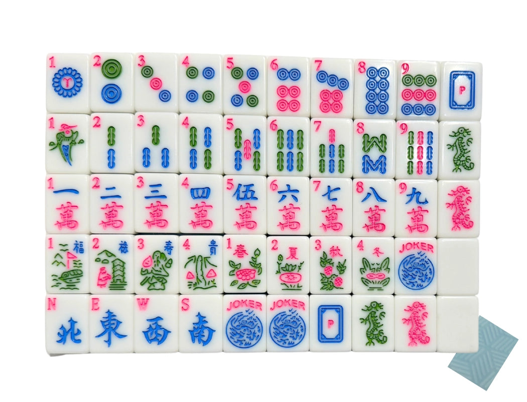 American Mahjong Tiles and Bag set - Blue Garden