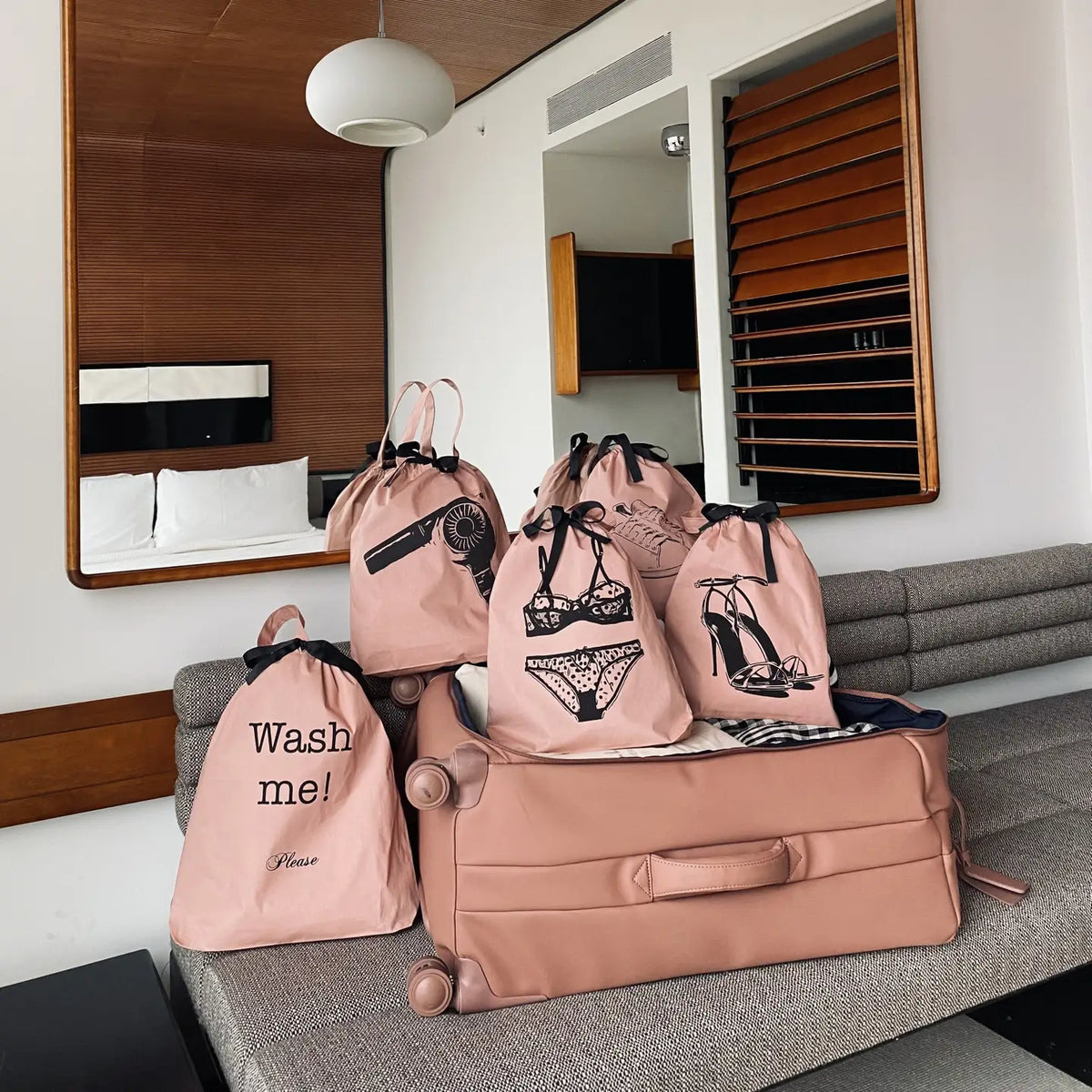 Sac de voyage pour sèche-cheveux, rose/blush