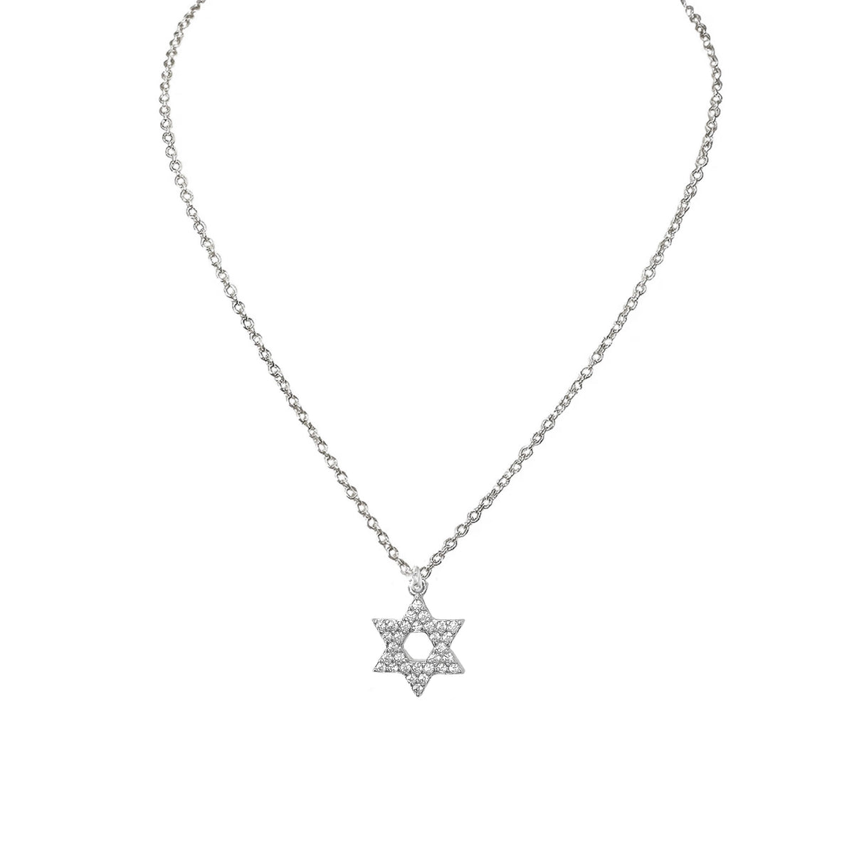 Collier étoile de David en argent