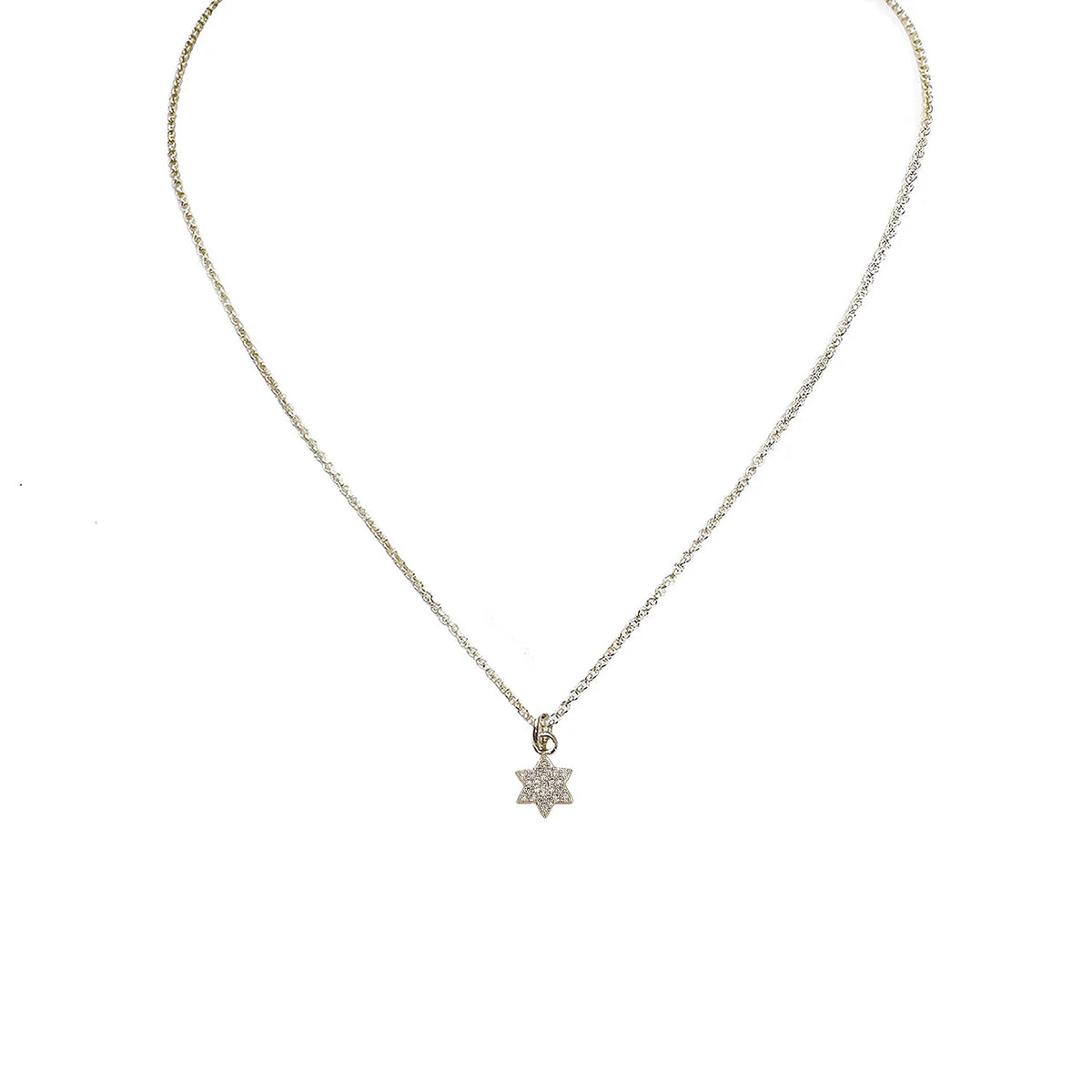 Collier petite étoile de David en argent
