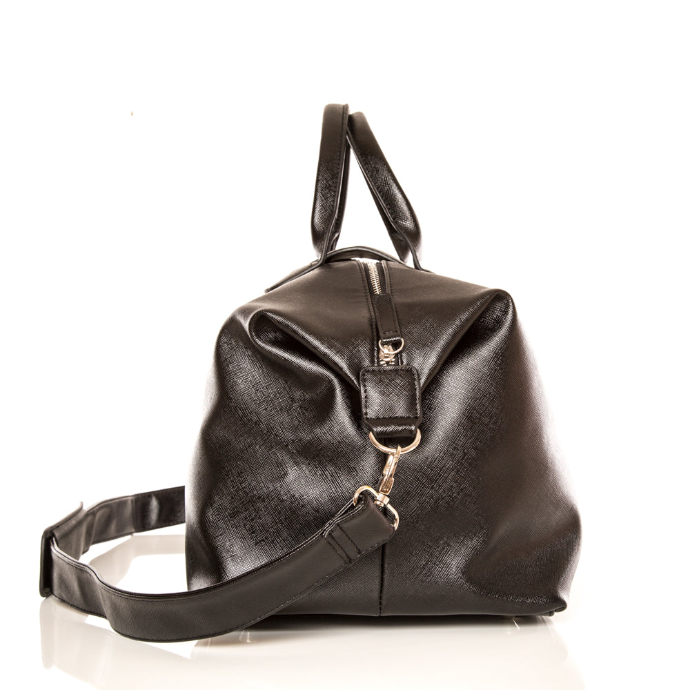 Alpha Leather Duffel Bag - black