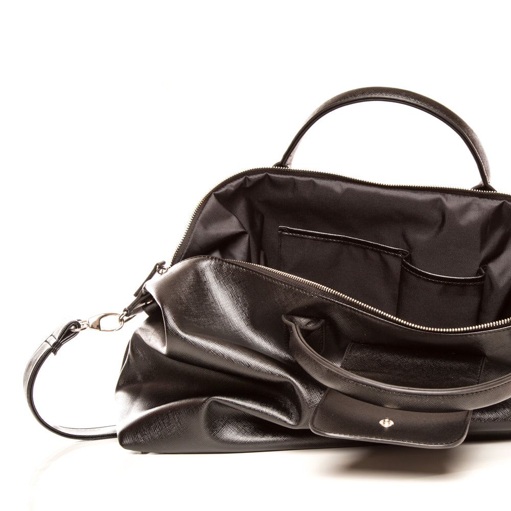Alpha Leather Duffel Bag - black