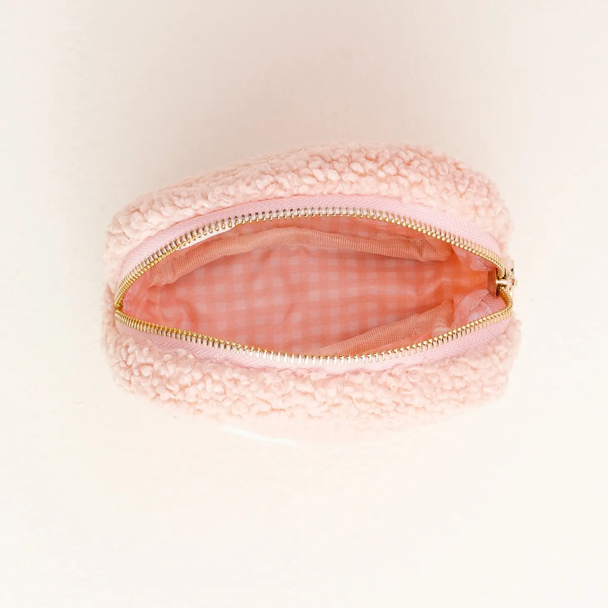 Pochette Teddy carrée rose - Coeur