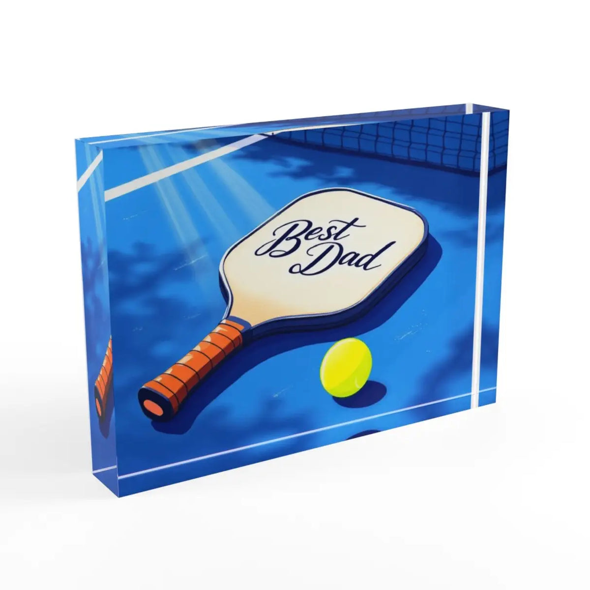 Décoration de table en blocs de cristal Pickleball pour papa
