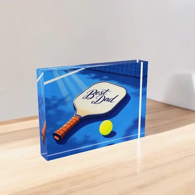 Décoration de table en blocs de cristal Pickleball pour papa