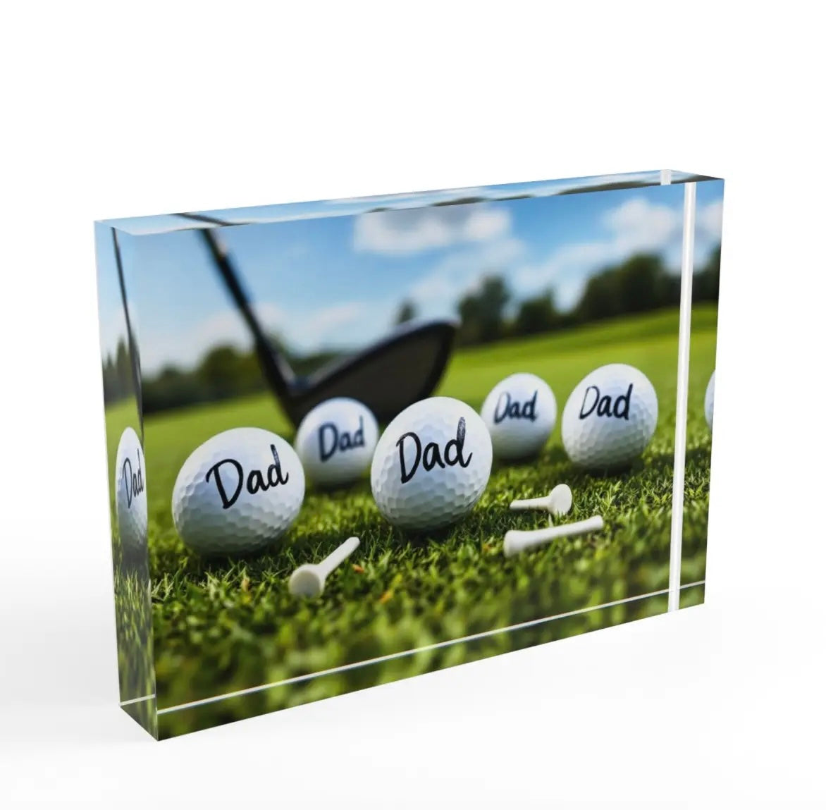 Bloc de cristal artistique « Golf Dad »