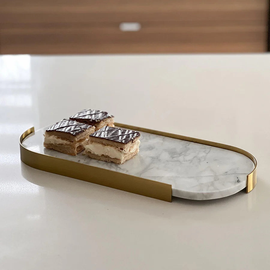 Plateau de service en marbre 