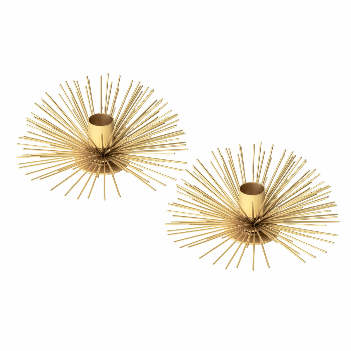 Ensemble de deux bougeoirs dorés Spike Pod