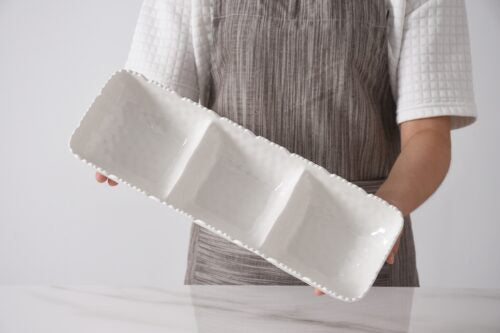 Pampa Bay Waves Melamine 3-section serving piece