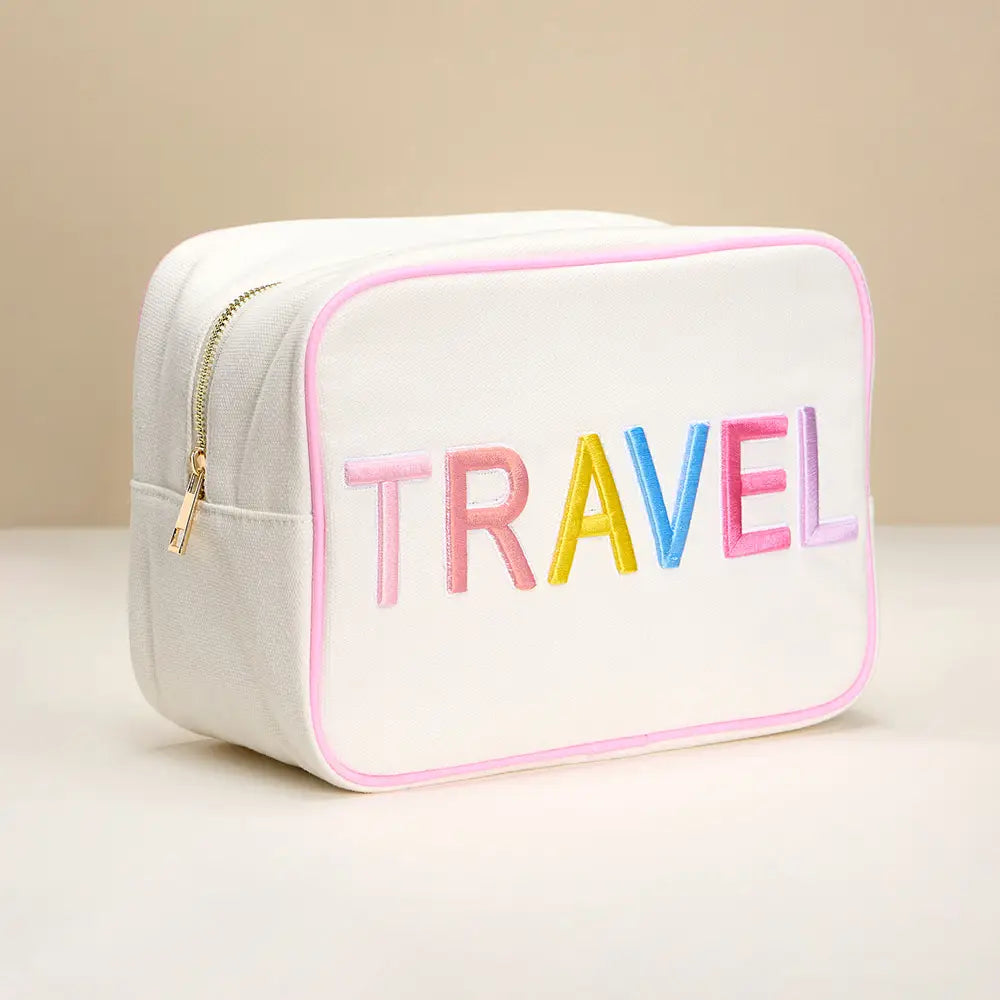 Sac pochette brodé de voyage