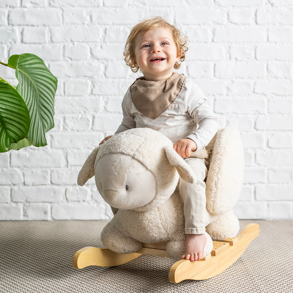 Personalized sheep teddy Rocker - beige