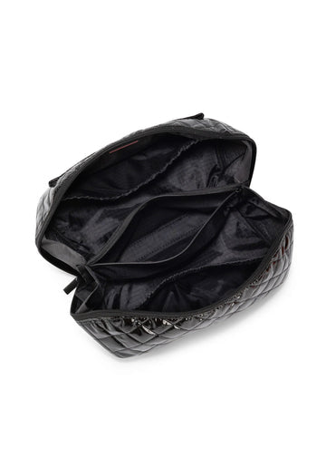 Trousse de toilette matelassée réfléchissante - Noire