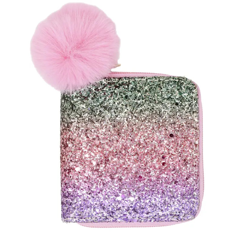 Portefeuille arc-en-ciel à paillettes