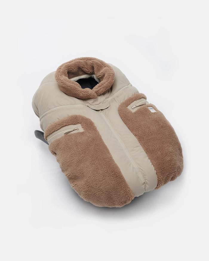 7AM car seat cocoon - cappuccino appliqué