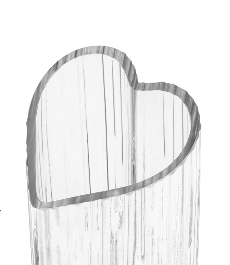 Heart Shape 8.5h" Glass Vase - Clear