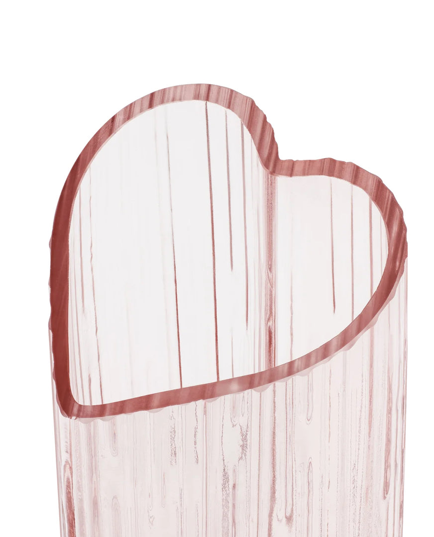 Heart Shape 8.5h" Glass Vase - Pink