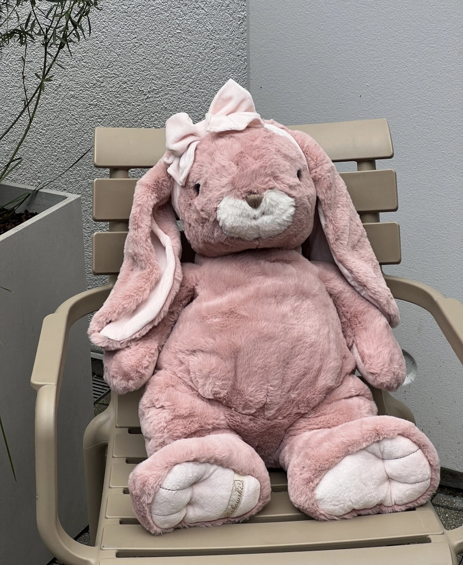 Extra large antique pink bunny with a headband