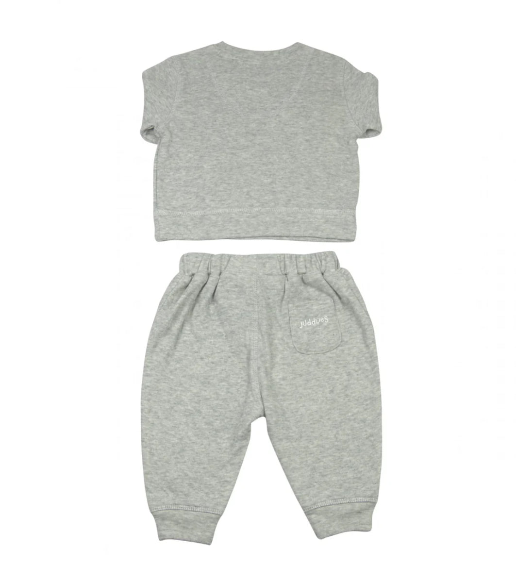 Ensemble de jogging deux pièces pour bébé - Gris clair moucheté