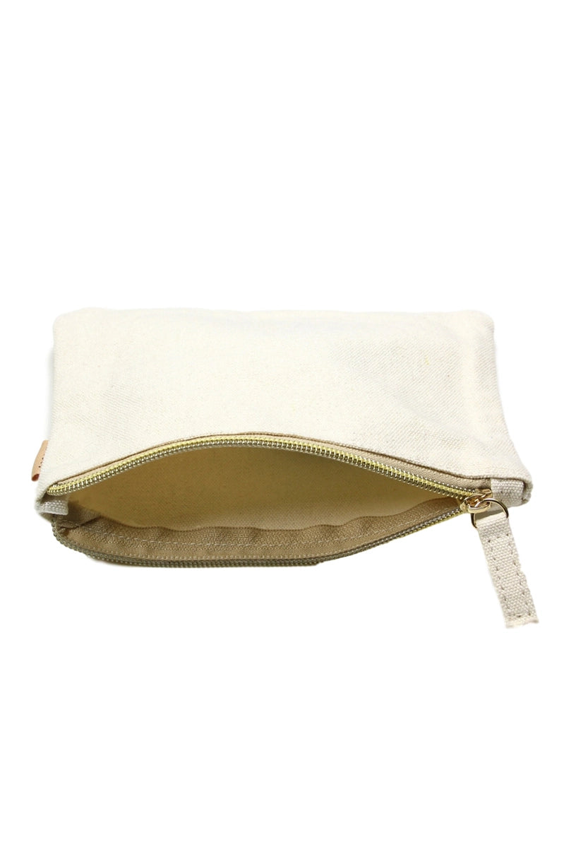Tennis print cotton canvas eco pouch