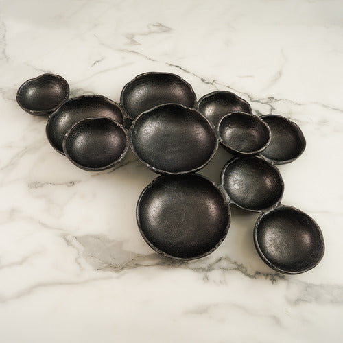 Black Aluminum 11-Bowl & Plate Clusters