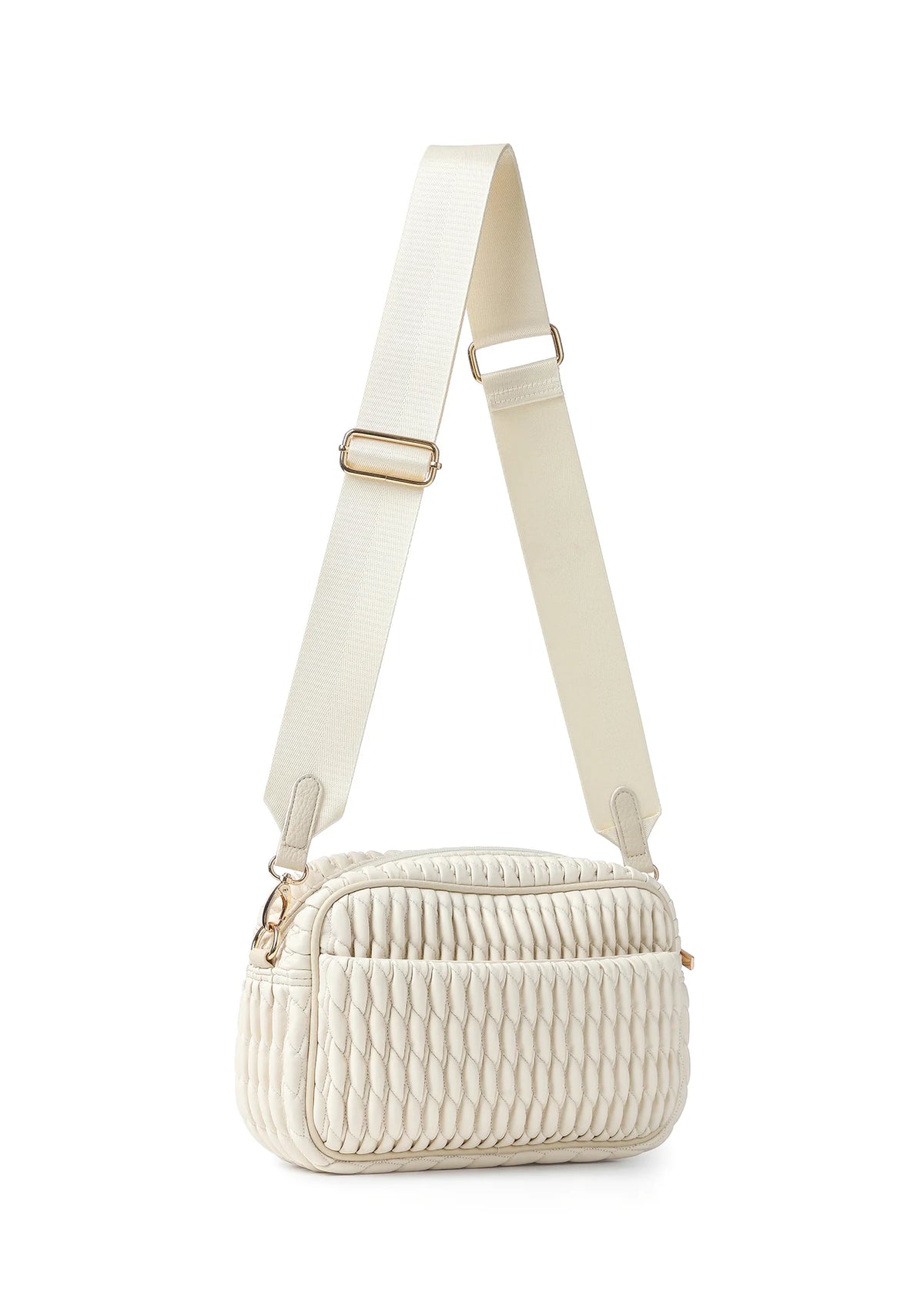 Sac de style appareil photo en similicuir gaufré – Bone