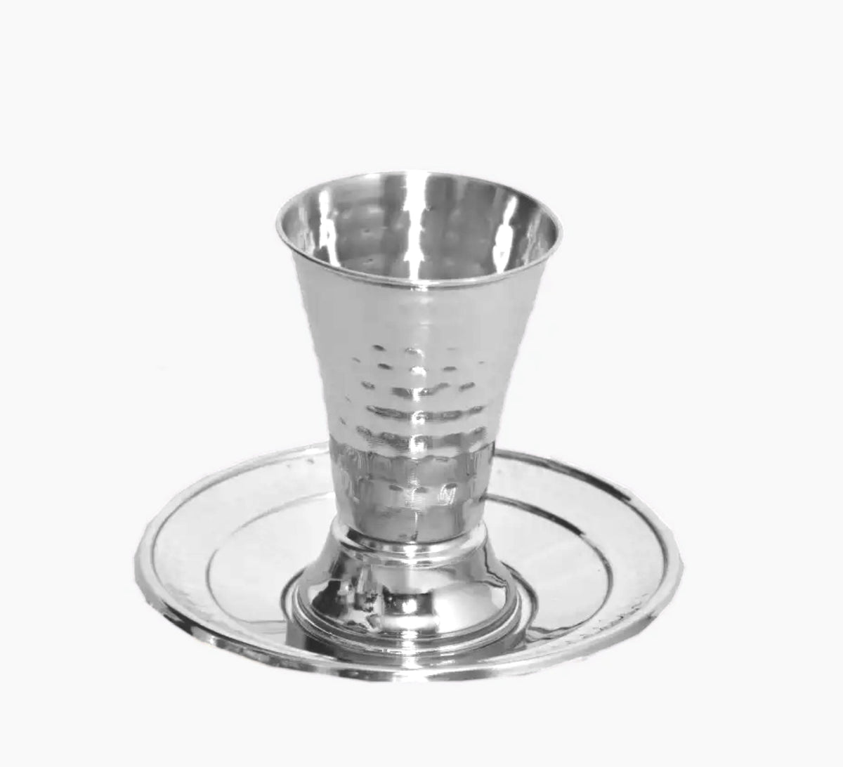 Hammered Kiddush cup with Saucer