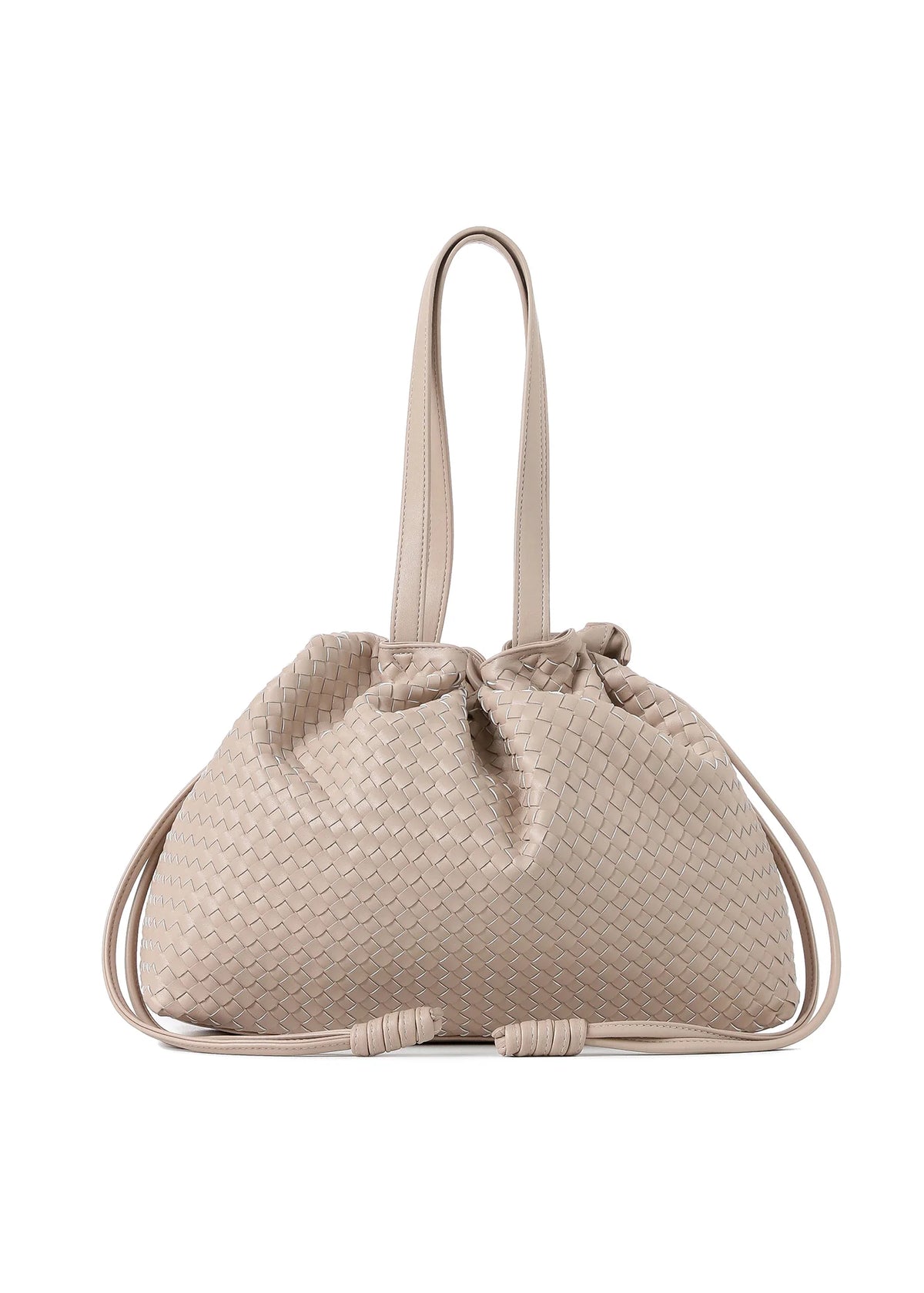 Sac fourre-tout en similicuir tissé – Sable