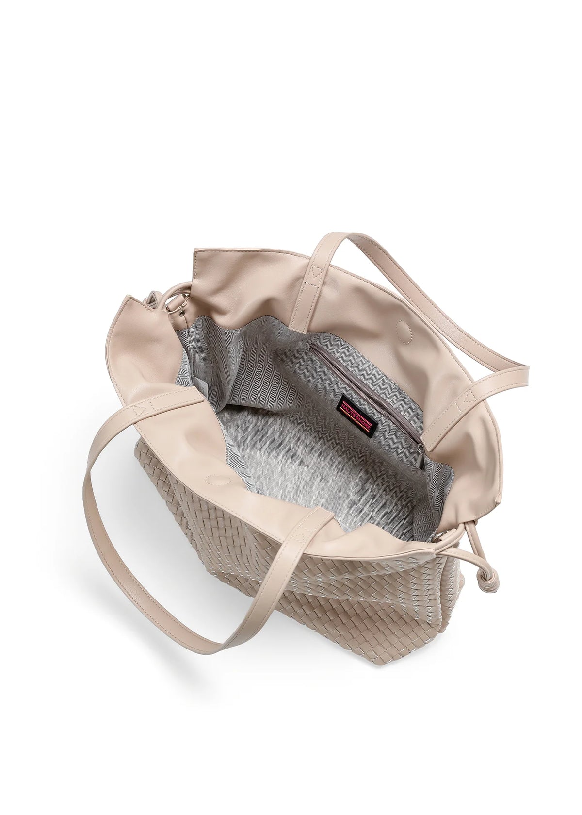 Sac fourre-tout en similicuir tissé – Sable