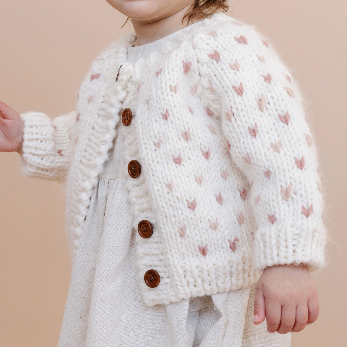 white heart baby Cardigan