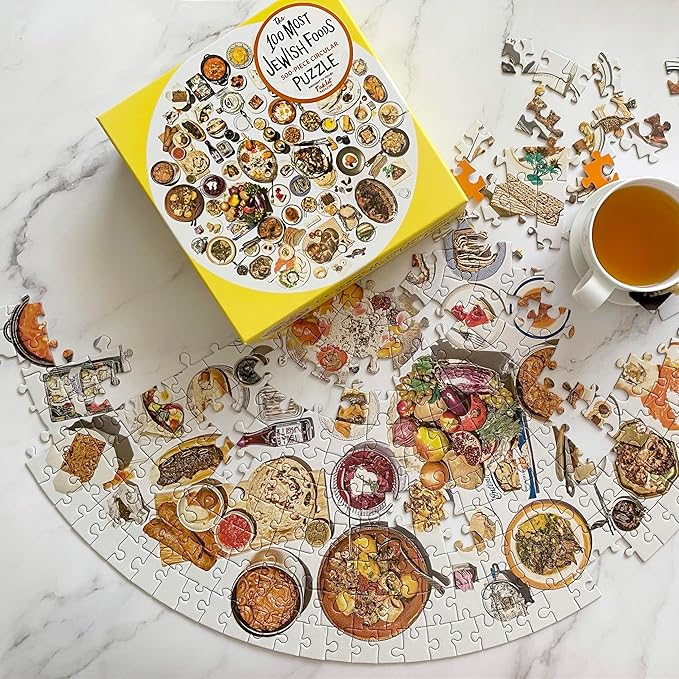 The 100 most Jewish foods: 500 piece circular puzzle