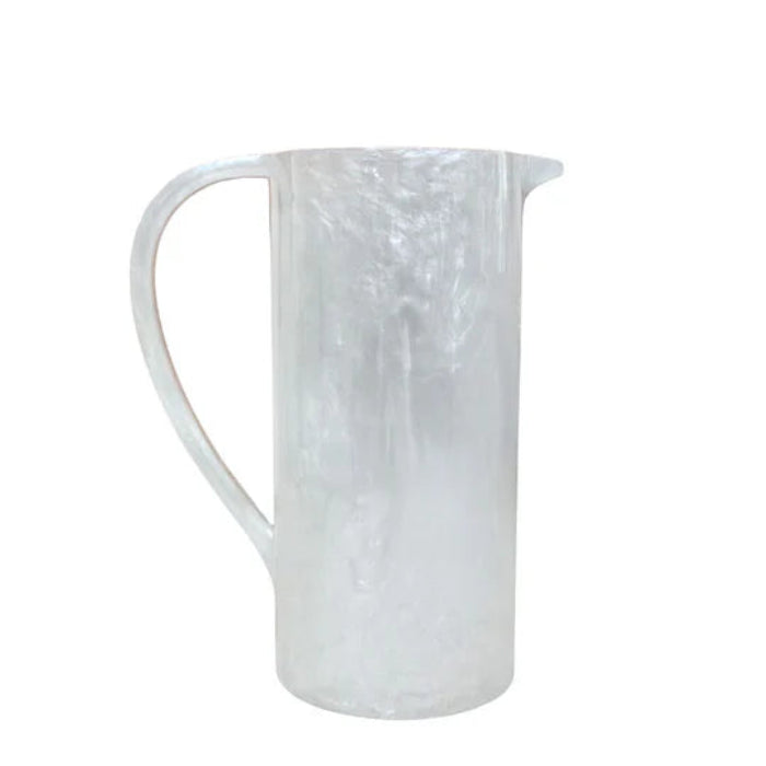 Resin white swirl pitcher - Pearl