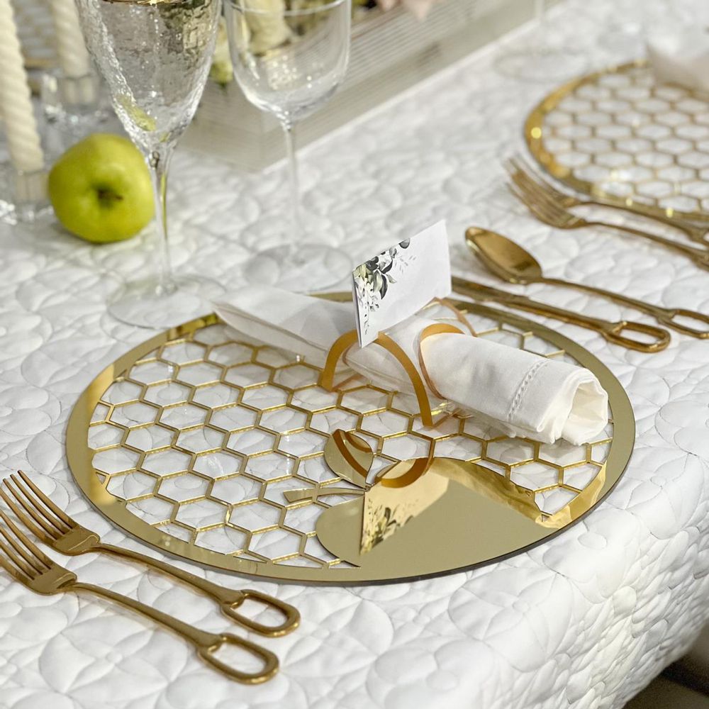 Lucite & Gold Laser Cut placemats -  set of 4