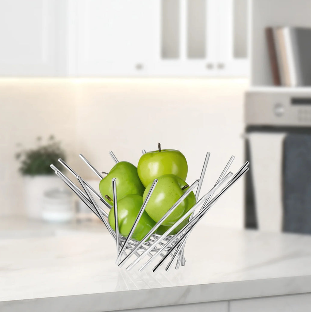 Vortex Chrome Plated Fruit Bowl