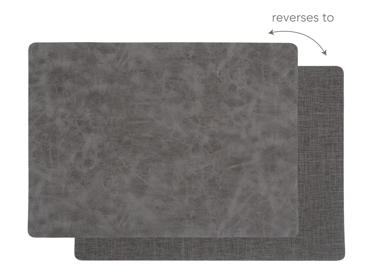 Faux Leather Placemat - gray